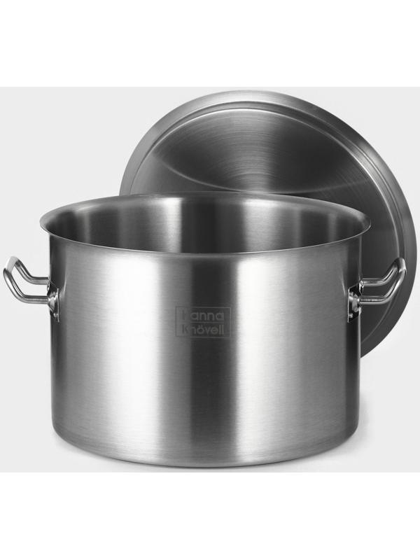 Кастрюля 15л, толщина 0,8мм, дно ТРС  , 201 сталь, с крышкой, индукция, d=30 см, h=20 см