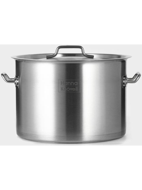 Кастрюля 15л, толщина 0,8мм, дно ТРС  , 201 сталь, с крышкой, индукция, d=30 см, h=20 см