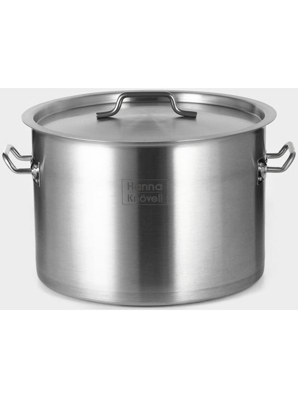 Кастрюля 19л, толщина 0,8мм, дно ТРС  , 201 сталь, с крышкой, индукция, d=32 см, h=22 см