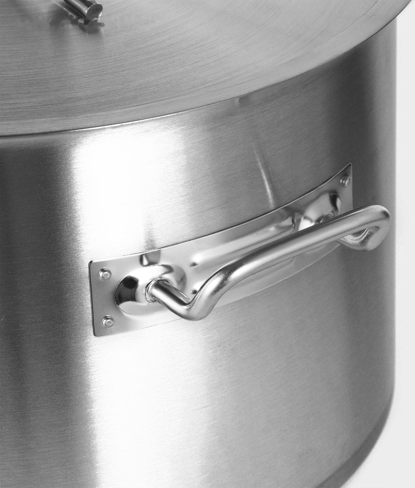 Кастрюля 25л, толщина 0,8мм, дно ТРС  , 201 сталь, с крышкой, индукция, d=36 см, h=24 см