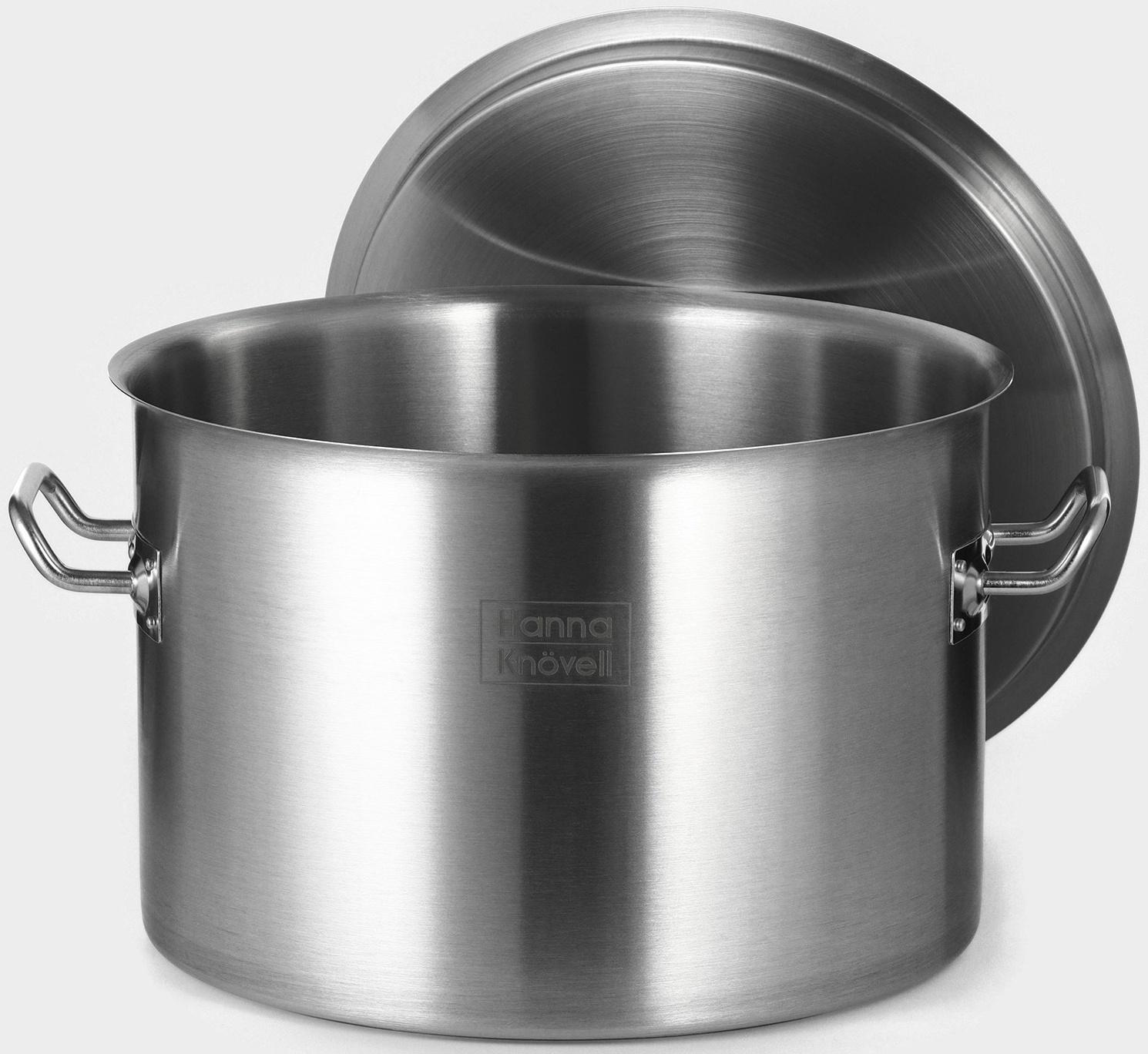 Кастрюля 25л, толщина 0,8мм, дно ТРС  , 201 сталь, с крышкой, индукция, d=36 см, h=24 см