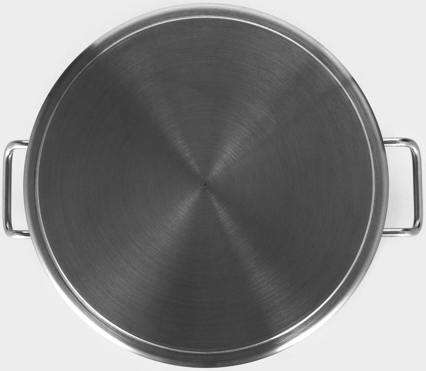 Кастрюля 25л, толщина 0,8мм, дно ТРС  , 201 сталь, с крышкой, индукция, d=36 см, h=24 см