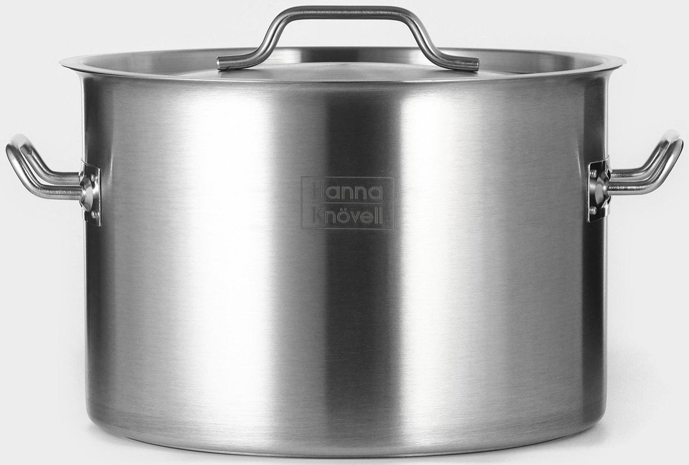 Кастрюля 25л, толщина 0,8мм, дно ТРС  , 201 сталь, с крышкой, индукция, d=36 см, h=24 см