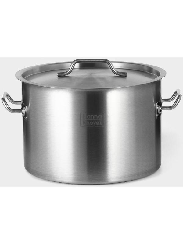 Кастрюля 25л, толщина 0,8мм, дно ТРС  , 201 сталь, с крышкой, индукция, d=36 см, h=24 см