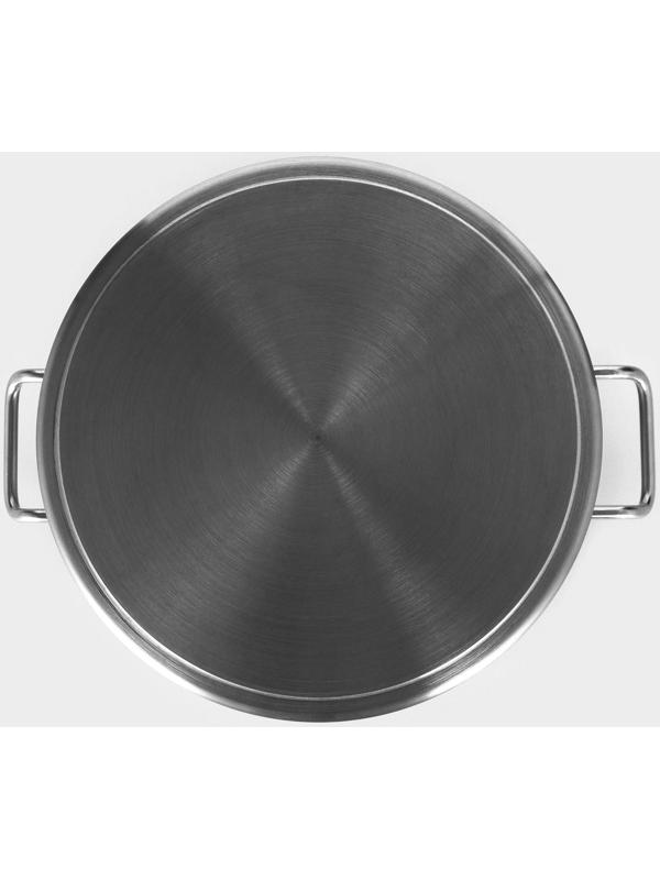 Кастрюля 25л, толщина 0,8мм, дно ТРС  , 201 сталь, с крышкой, индукция, d=36 см, h=24 см