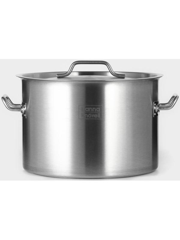 Кастрюля 25л, толщина 0,8мм, дно ТРС  , 201 сталь, с крышкой, индукция, d=36 см, h=24 см