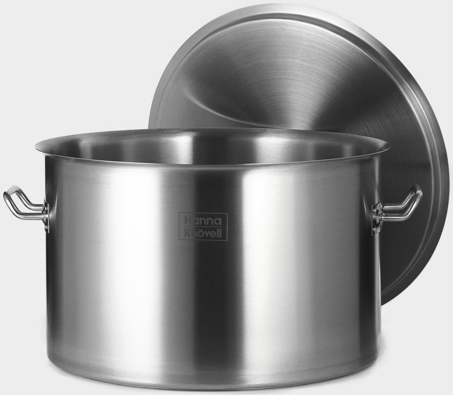 Кастрюля 35л, толщина 1 мм, дно ТРС  , 201 сталь, с крышкой, индукция, d=40 см, h=26 см