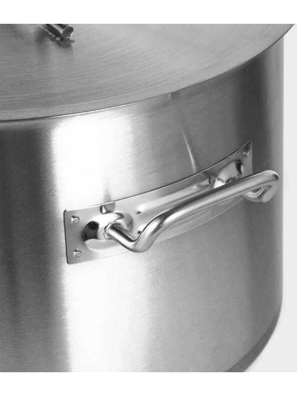 Кастрюля 35л, толщина 1 мм, дно ТРС  , 201 сталь, с крышкой, индукция, d=40 см, h=26 см