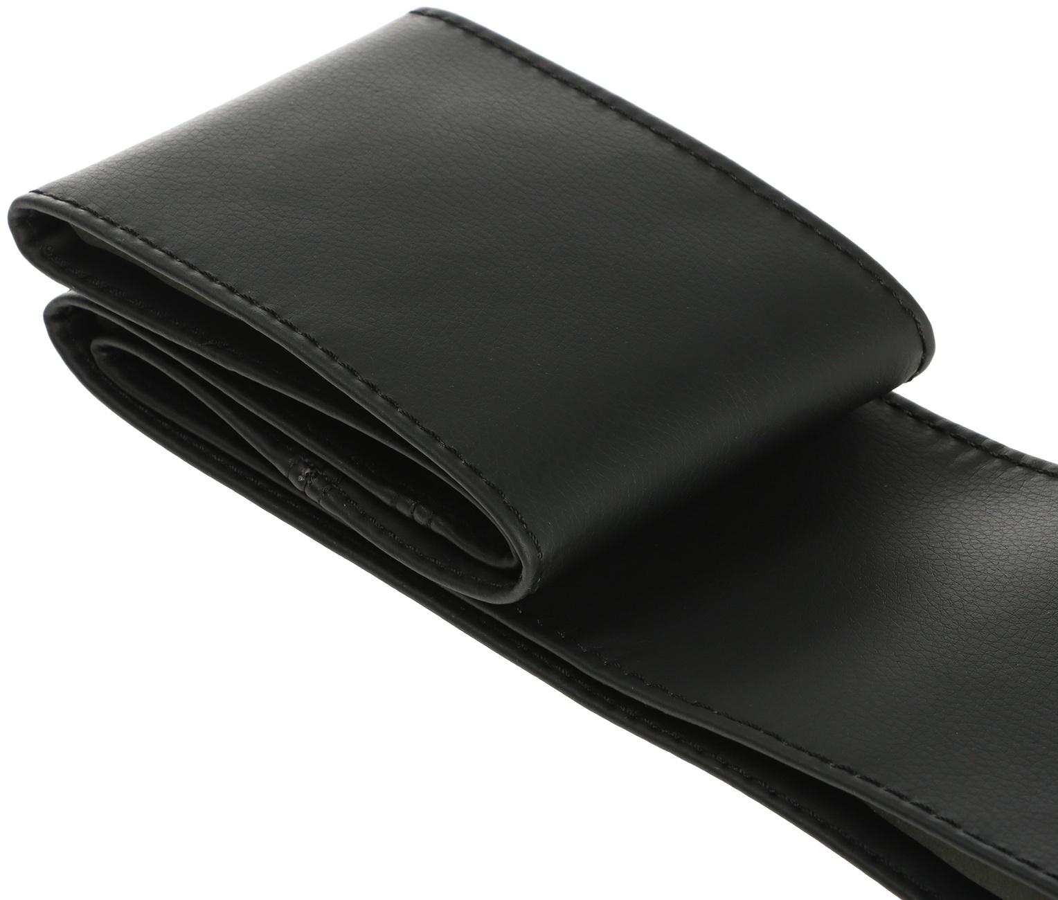 Оплетка на руль сшивная, экокожа, черная, нить, игла, размер S, 34-36 см