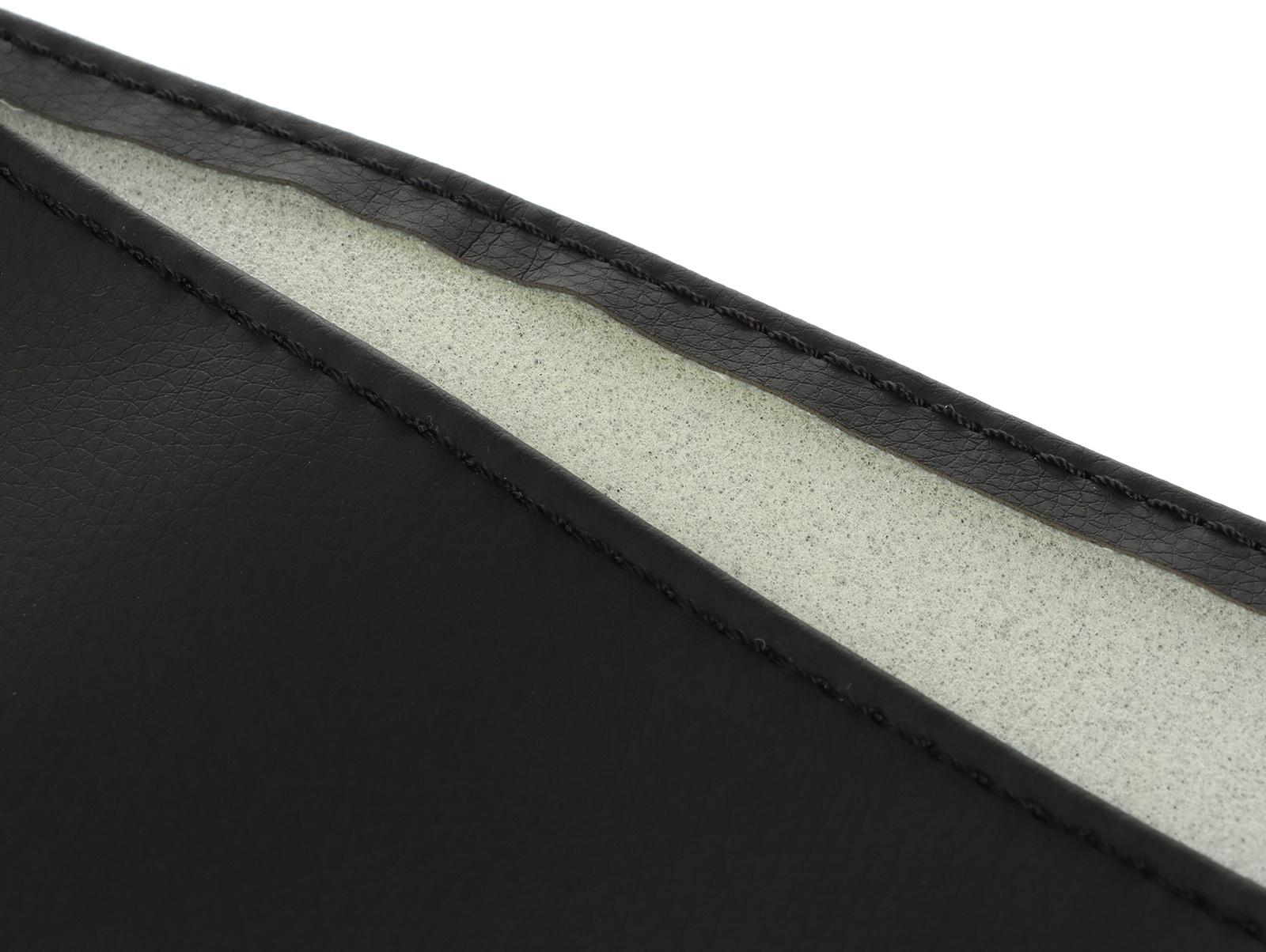 Оплетка на руль сшивная, экокожа, черная, нить, игла, размер S, 34-36 см