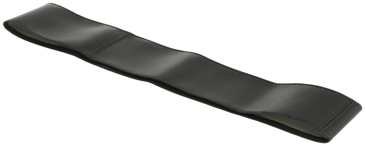 Оплетка на руль сшивная, экокожа, черная, нить, игла, размер L, 38-40 см