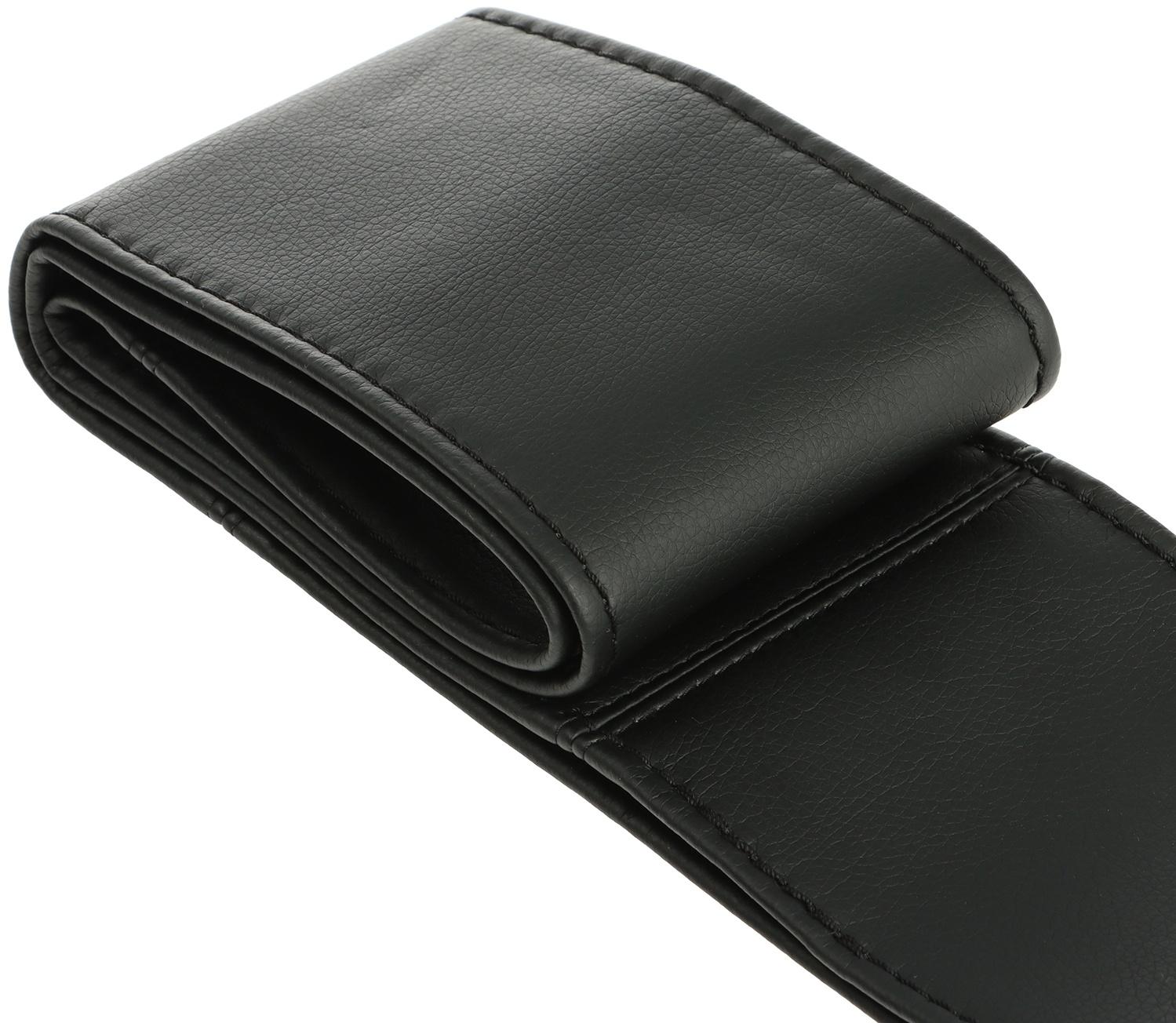 Оплетка на руль сшивная, экокожа, черная, нить, игла, размер XL, 40-42 см