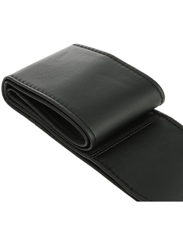 Оплетка на руль сшивная, экокожа, черная, нить, игла, размер XL, 40-42 см