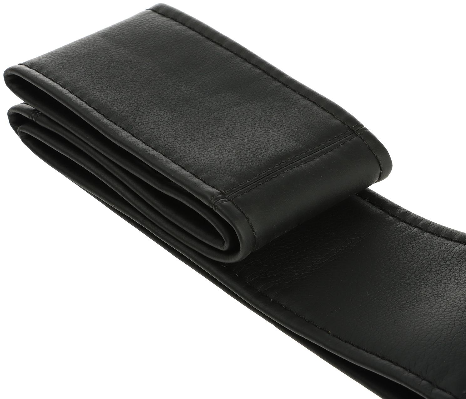 Оплетка на руль сшивная, экокожа, черная, нить, игла, размер 2ХL, 42-44 см