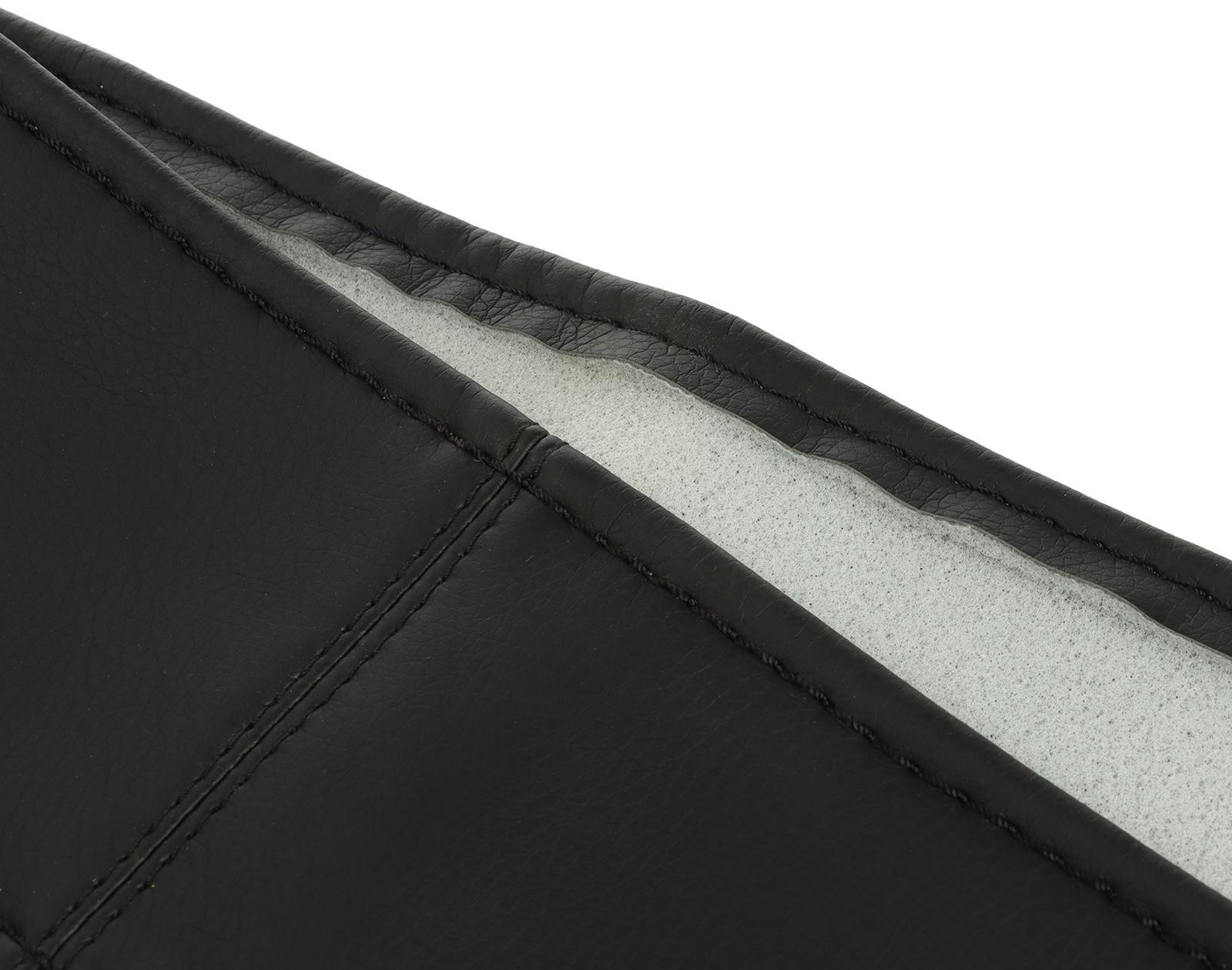 Оплетка на руль сшивная, экокожа, черная, нить, игла, размер 2ХL, 42-44 см