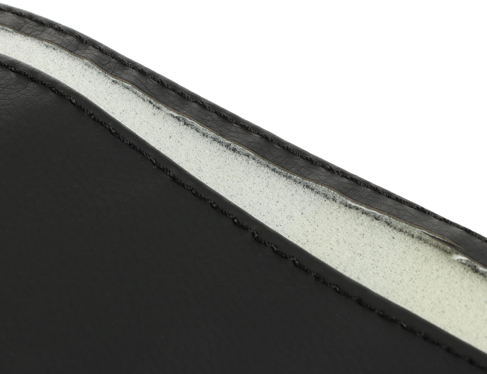 Оплетка на руль сшивная, экокожа, черная, нить, игла, размер 3ХL, 44-46 см