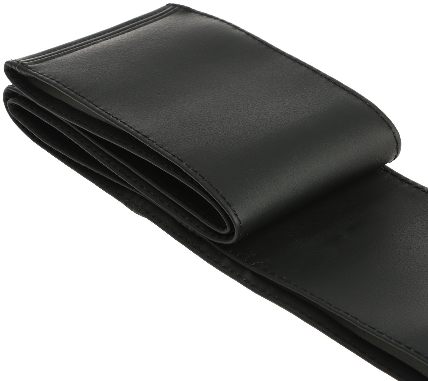 Оплетка на руль сшивная, экокожа, черная, нить, игла, размер 3ХL, 44-46 см