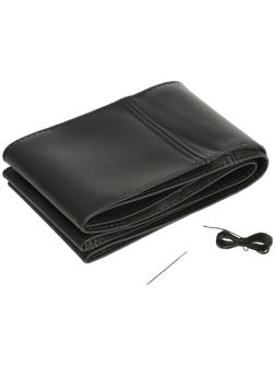 Оплетка на руль сшивная, экокожа, черная, нить, игла, размер 3ХL, 44-46 см