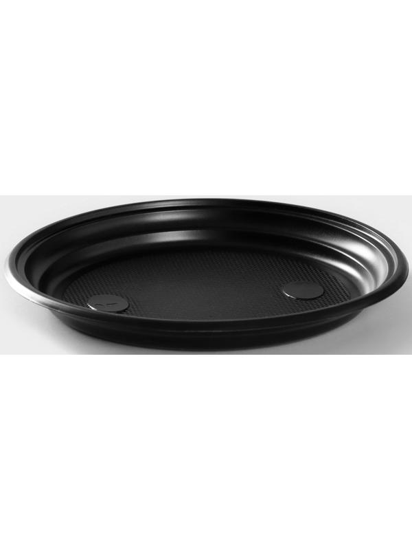 Тарелка одноразовая, d=20,5 см, чёрная, 100 шт/уп