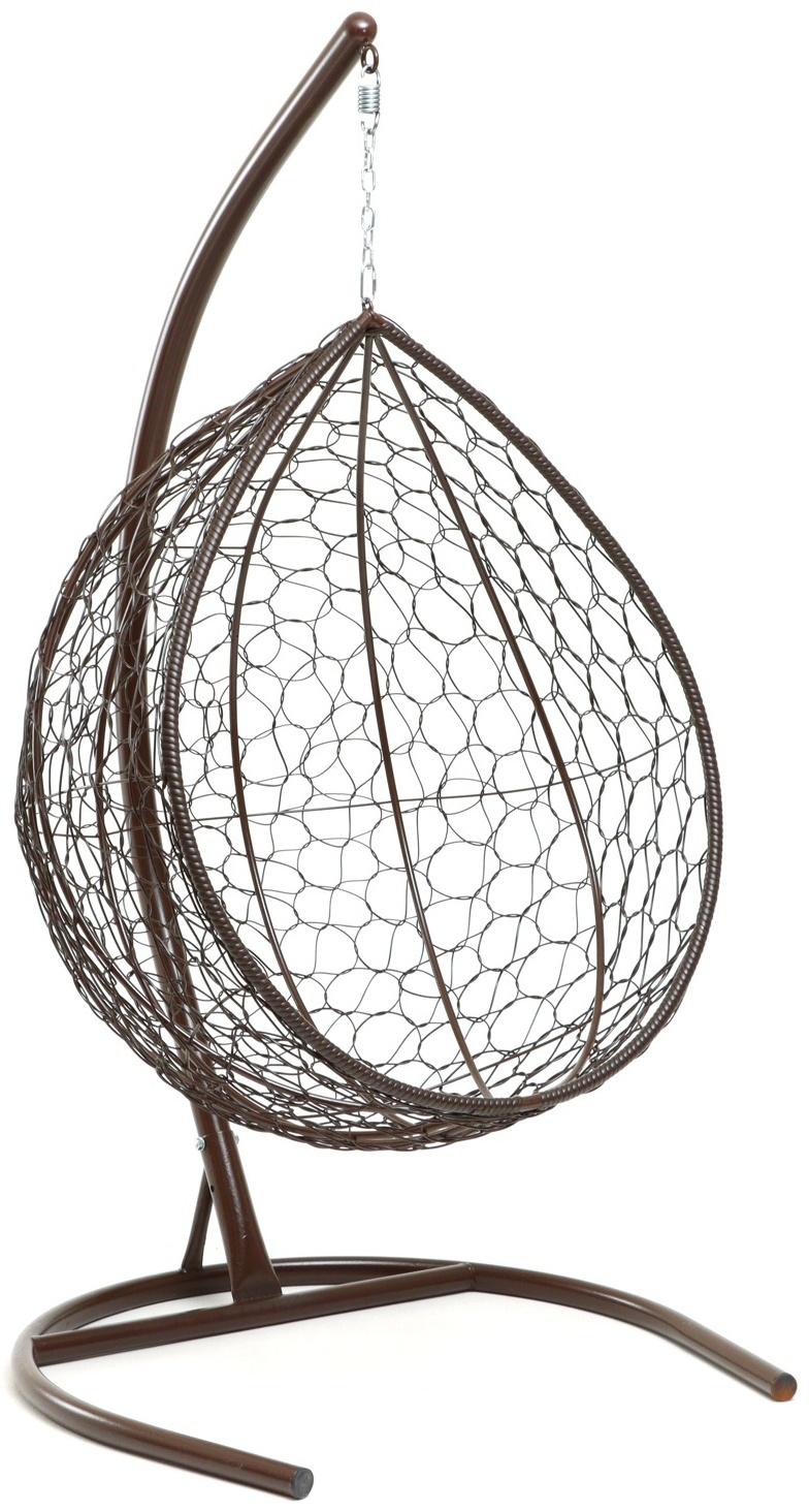 Подвесное кресло КОКОН «Капля» красная подушка, стойка, коричневое