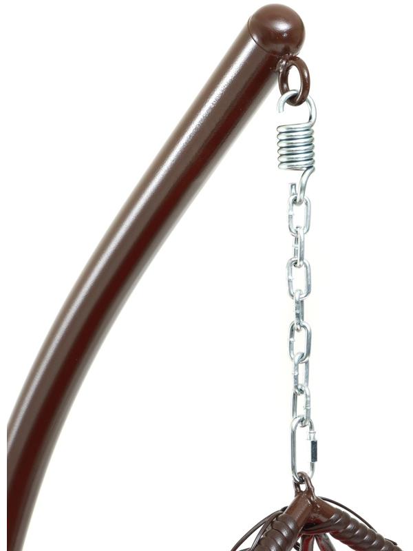 Подвесное кресло КОКОН «Капля» красная подушка, стойка, коричневое