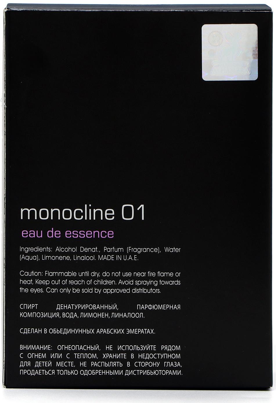 Парфюмерная вода MONOCLINE 01 мужская, 100 мл (по мотивам Molecule 01)