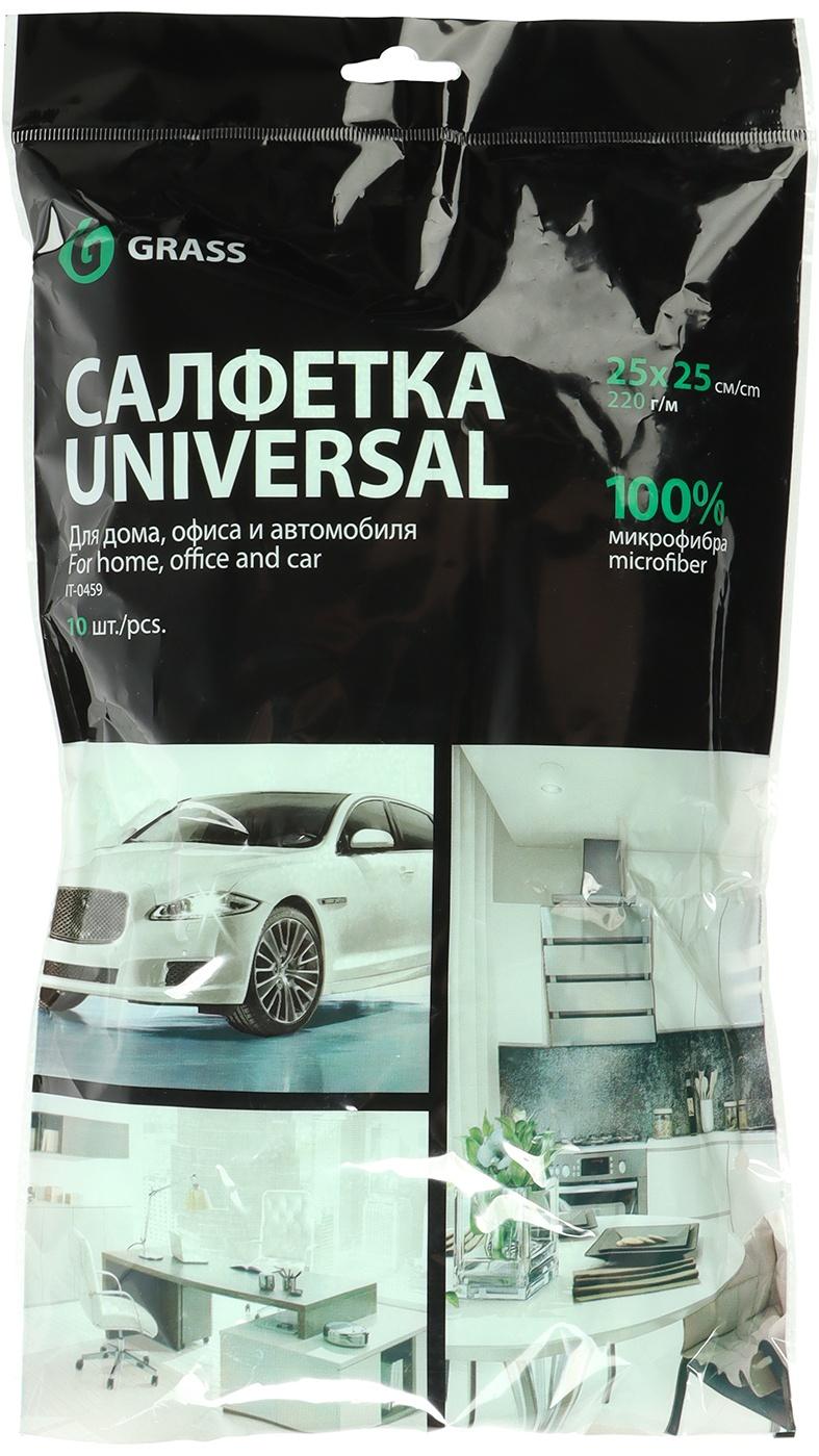 Салфетка микрофибра универсальная Grass, 25 х 25 см, 10 шт, 220 г/м
