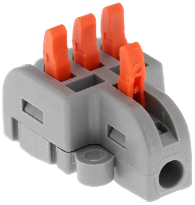Клемма электрическая проходная, комбинируемая, 32А, 0,2-4 мм2, 1 ввод 3 вывод, набор 10 шт   1010547
