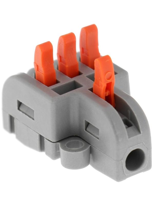 Клемма электрическая проходная, комбинируемая, 32А, 0,2-4 мм2, 1 ввод 3 вывод, набор 10 шт   1010547