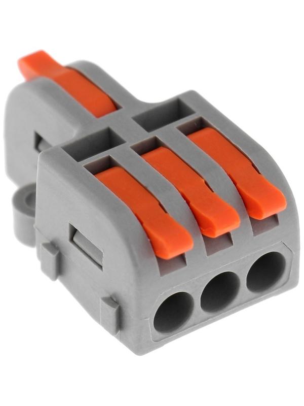 Клемма электрическая проходная, комбинируемая, 32А, 0,2-4 мм2, 1 ввод 3 вывод, набор 10 шт   1010547