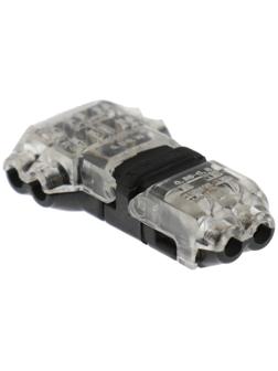 Коннектор Т-образный, прокалывающий тип, под два провода 0.5-0.75 мм2, черный, набор 5 шт