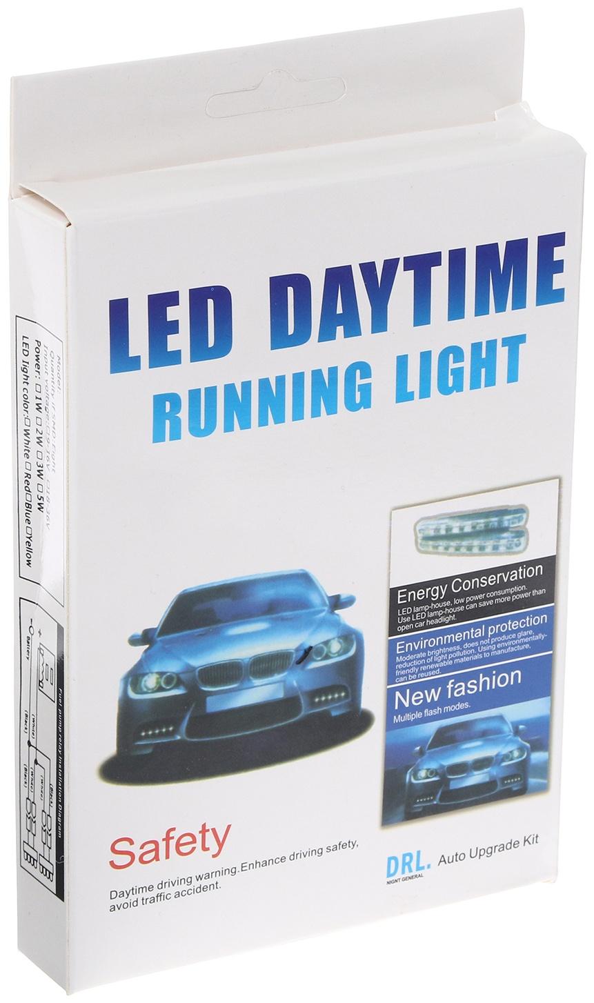 Светодиодная LED фара, 12 В, 24 Вт, 8 LED, 6500 К, провод 80 см, набор 2 шт