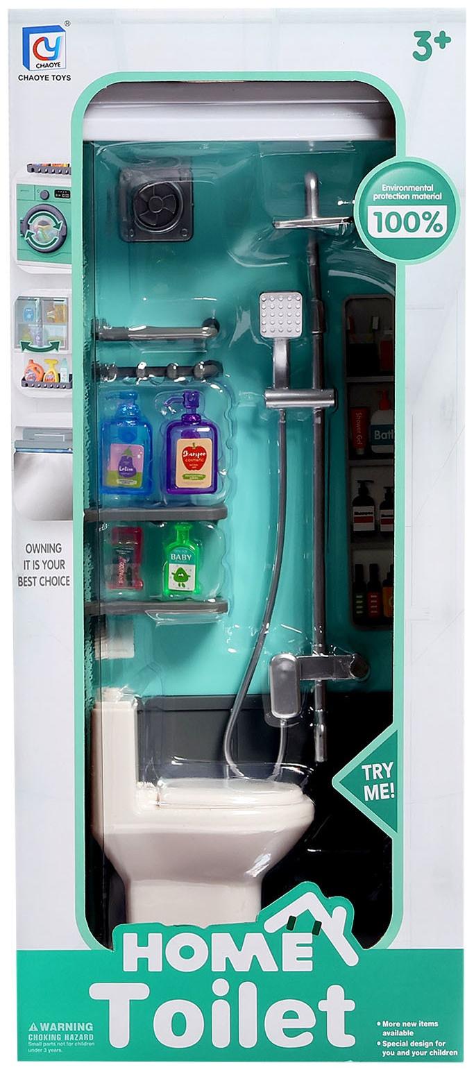 Набор мебели для кукол «Уборная», душ, унитаз, цвет зелёный