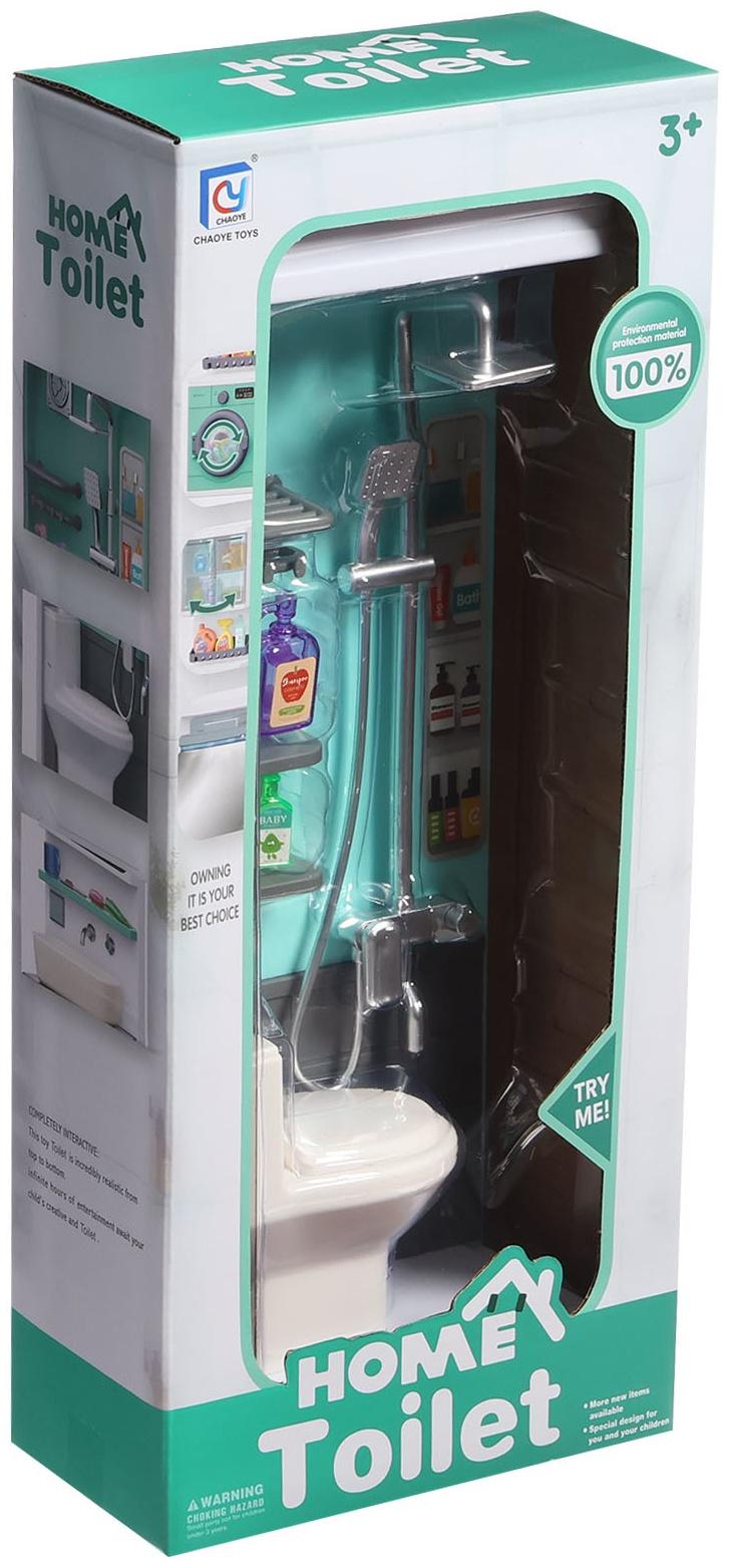 Набор мебели для кукол «Уборная», душ, унитаз, цвет зелёный