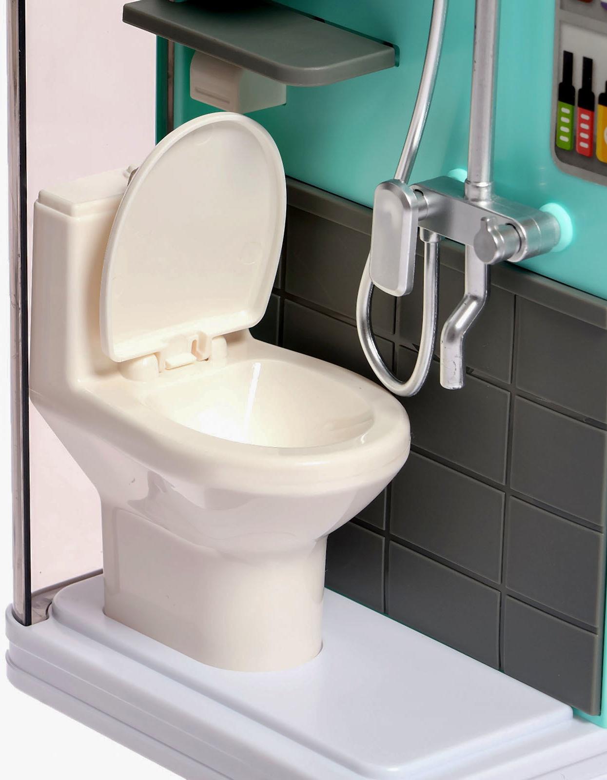 Набор мебели для кукол «Уборная», душ, унитаз, цвет зелёный