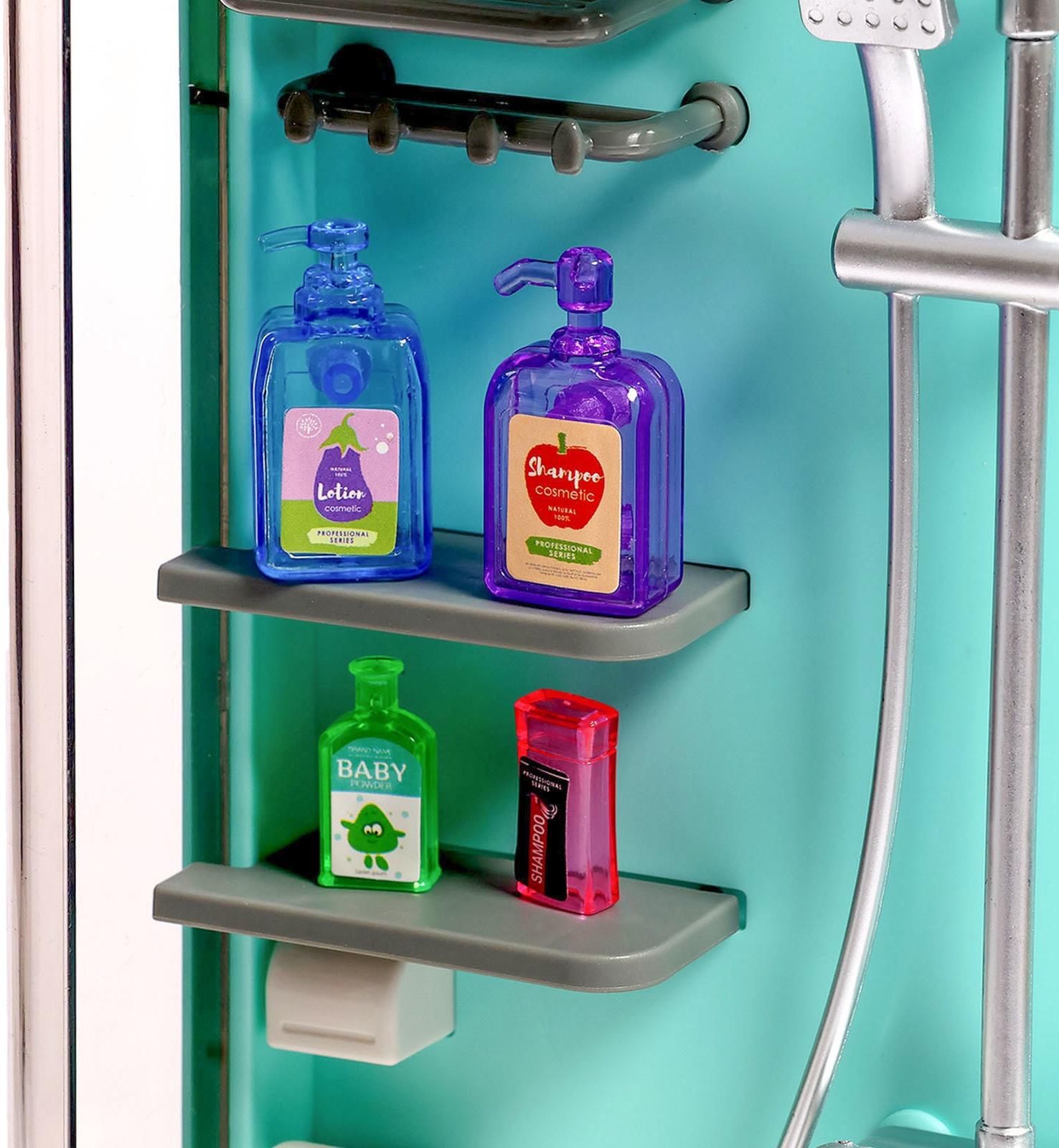 Набор мебели для кукол «Уборная», душ, унитаз, цвет зелёный