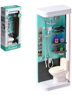 Набор мебели для кукол «Уборная», душ, унитаз, цвет зелёный