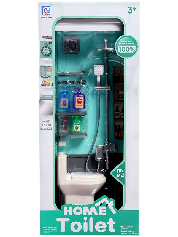 Набор мебели для кукол «Уборная», душ, унитаз, цвет зелёный