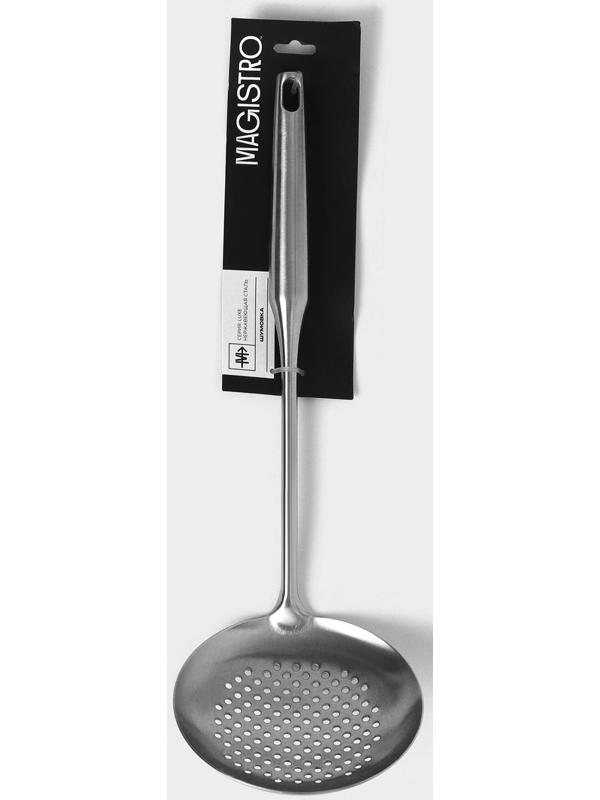 Шумовка Magistro 37х12,5 см, Luxe, цвет серебряный