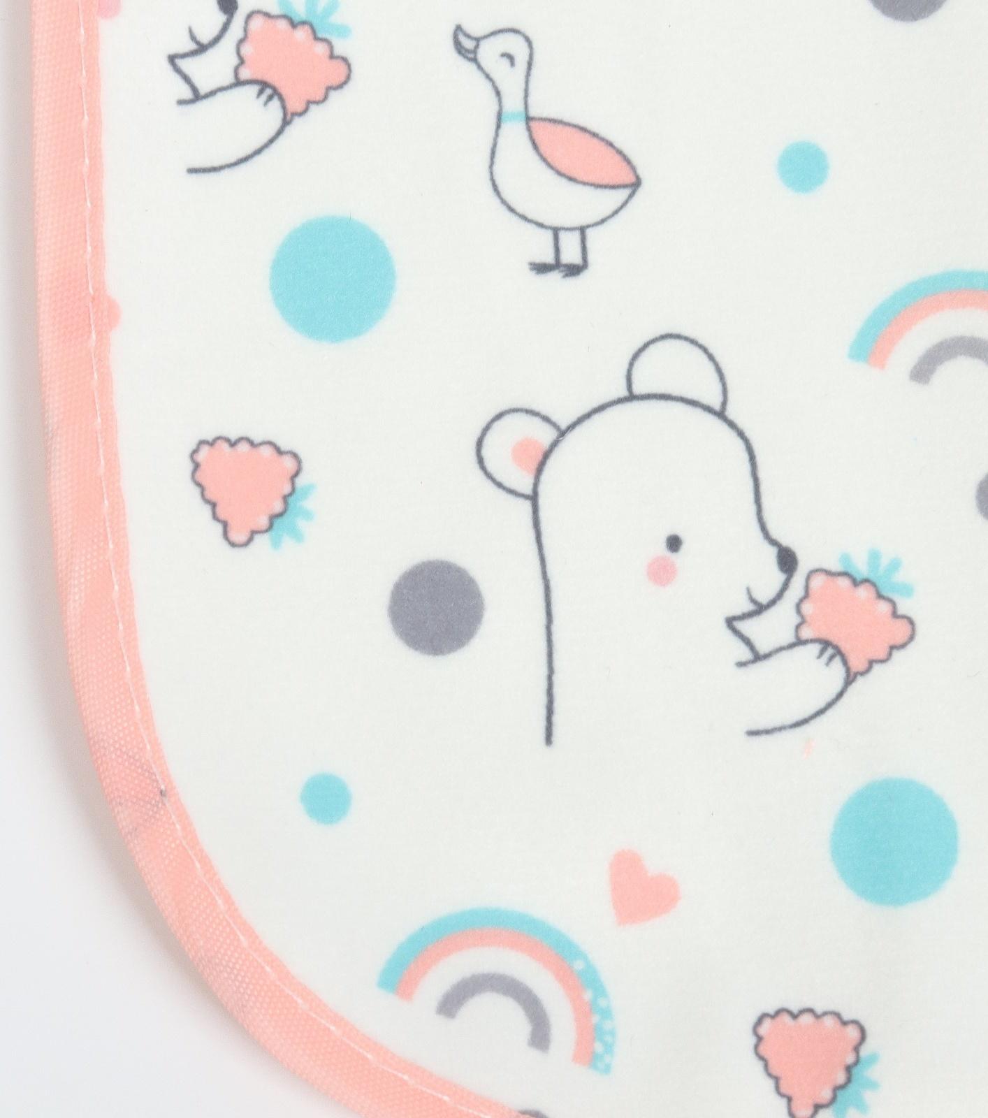 Набор: нагрудник детский 29х20, 4 шт. + подарок, Крошка Я (розовый и серый)