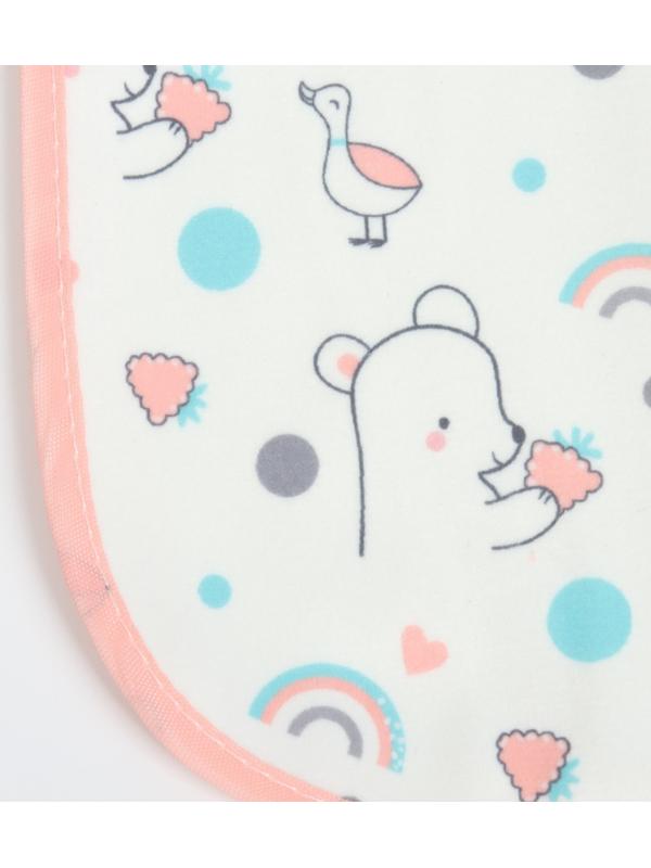 Набор: нагрудник детский 29х20, 4 шт. + подарок, Крошка Я (розовый и серый)