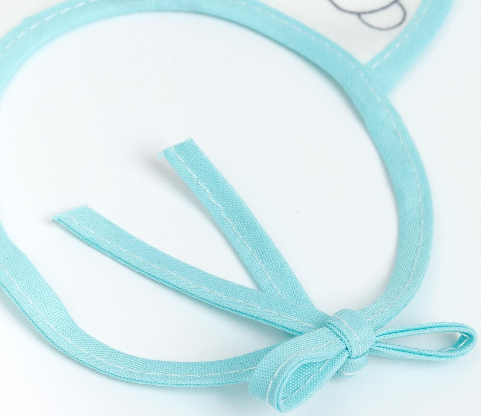 Набор: нагрудник детский 20х17, 4 шт. + подарок, Крошка Я (бирюзовый и серый)