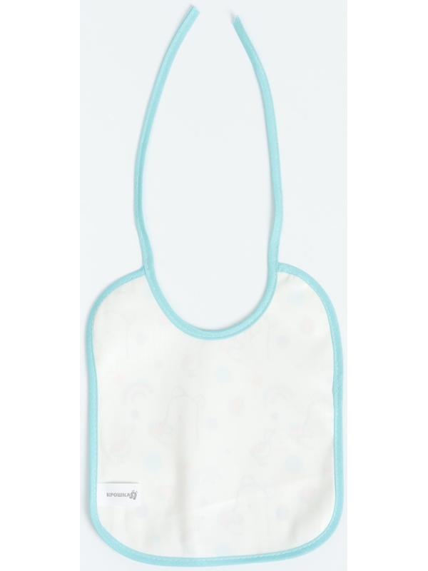 Набор: нагрудник детский 20х17, 4 шт. + подарок, Крошка Я (бирюзовый и серый)