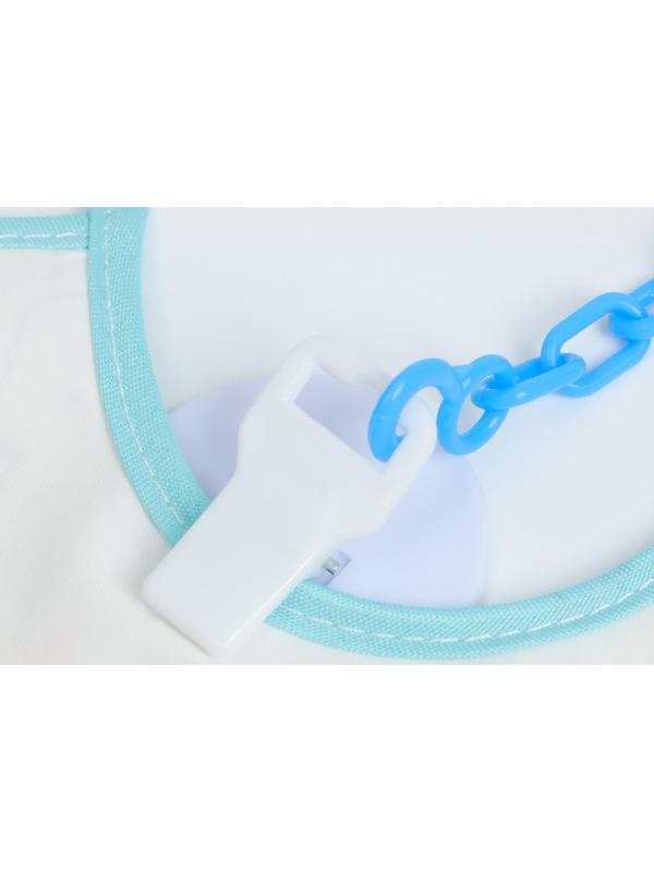 Набор: нагрудник детский 20х17, 4 шт. + подарок, Крошка Я (бирюзовый и серый)