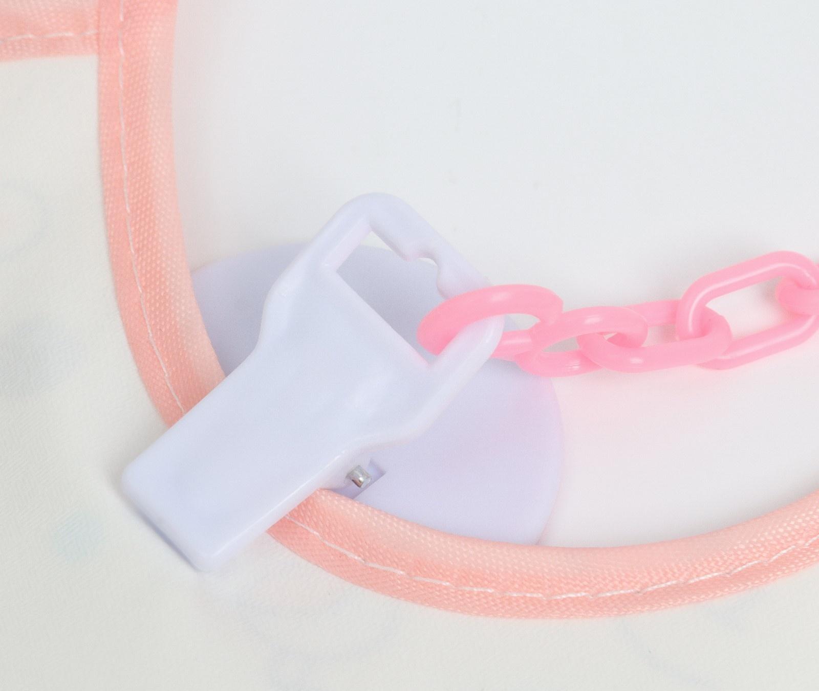 Набор: нагрудник детский 20х17, 4 шт. + подарок, Крошка Я (розовый и серый)