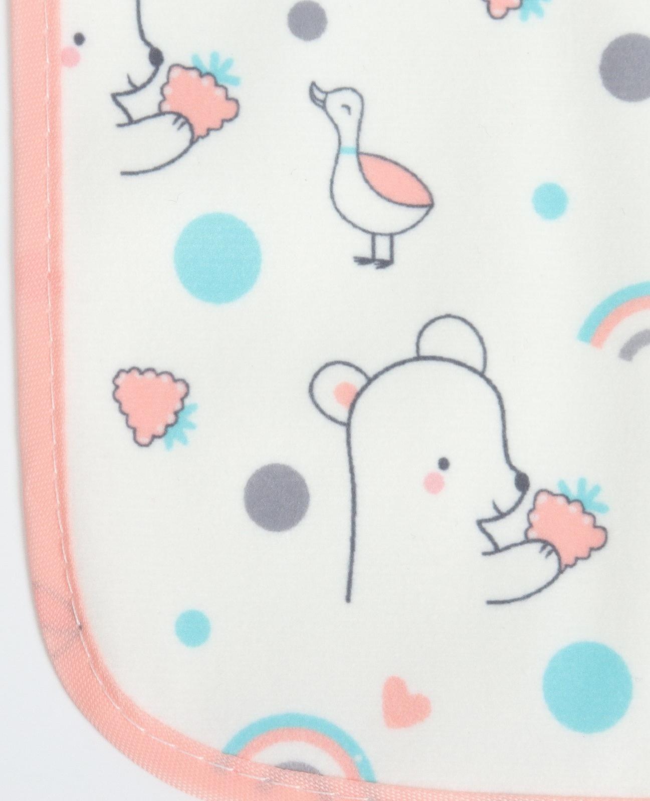 Набор: нагрудник детский 20х17, 4 шт. + подарок, Крошка Я (розовый и серый)