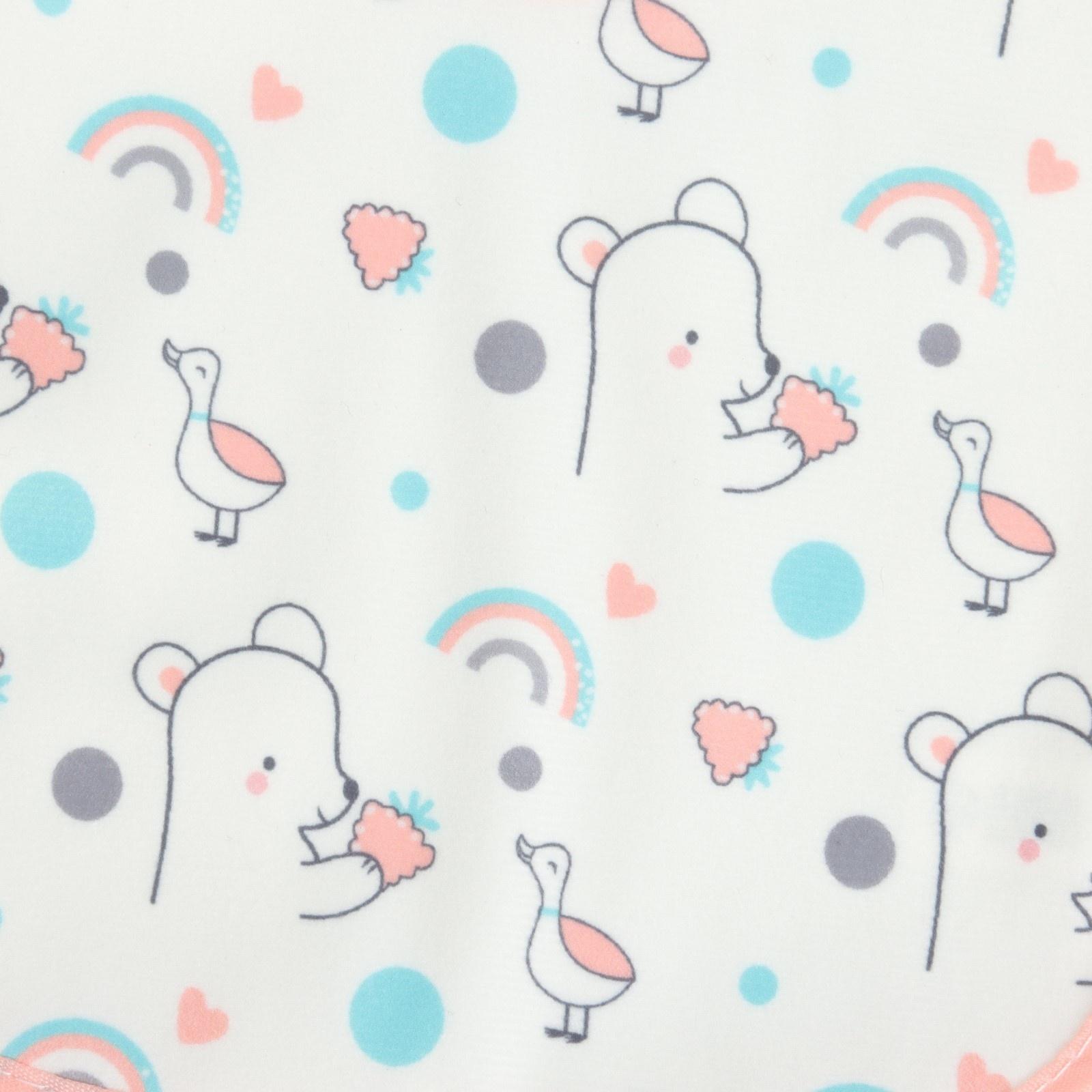 Набор: нагрудник детский 20х17, 4 шт. + подарок, Крошка Я (розовый и серый)