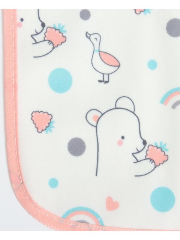 Набор: нагрудник детский 20х17, 4 шт. + подарок, Крошка Я (розовый и серый)