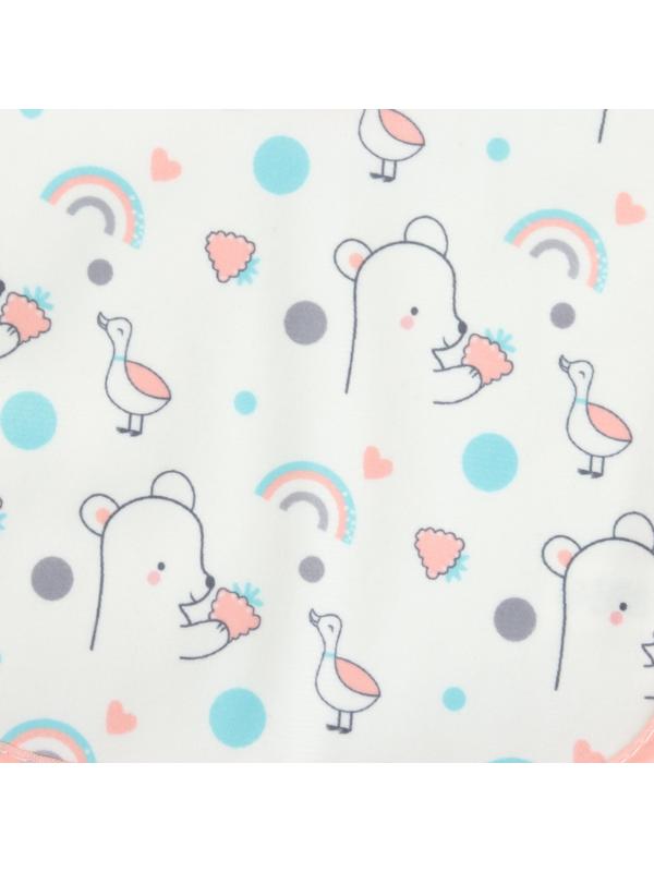 Набор: нагрудник детский 20х17, 4 шт. + подарок, Крошка Я (розовый и серый)