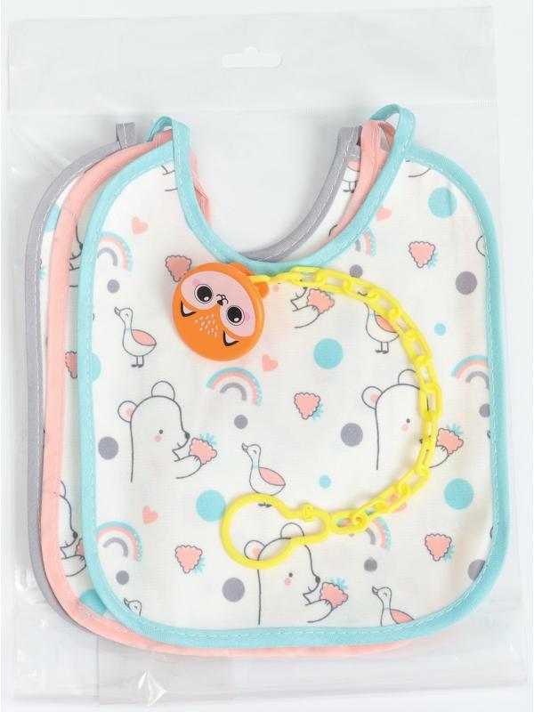 Набор: нагрудник детский Крошка Я, 17х20 см, 3 шт + подарок, Крошка Я